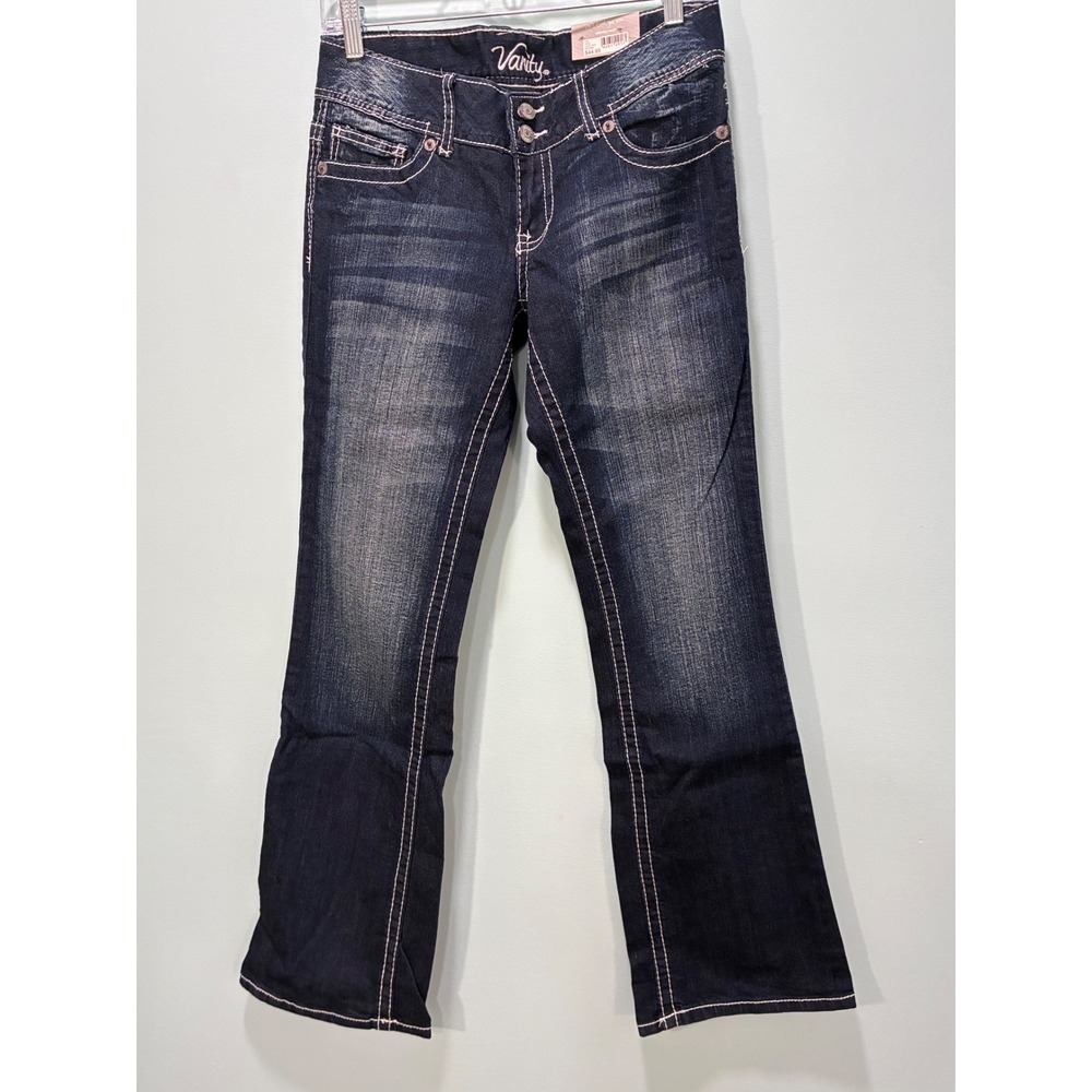 Vanity Dakota Original Bootcut Jeans Dark Wash Contrast Stitch 27W 31L NWT